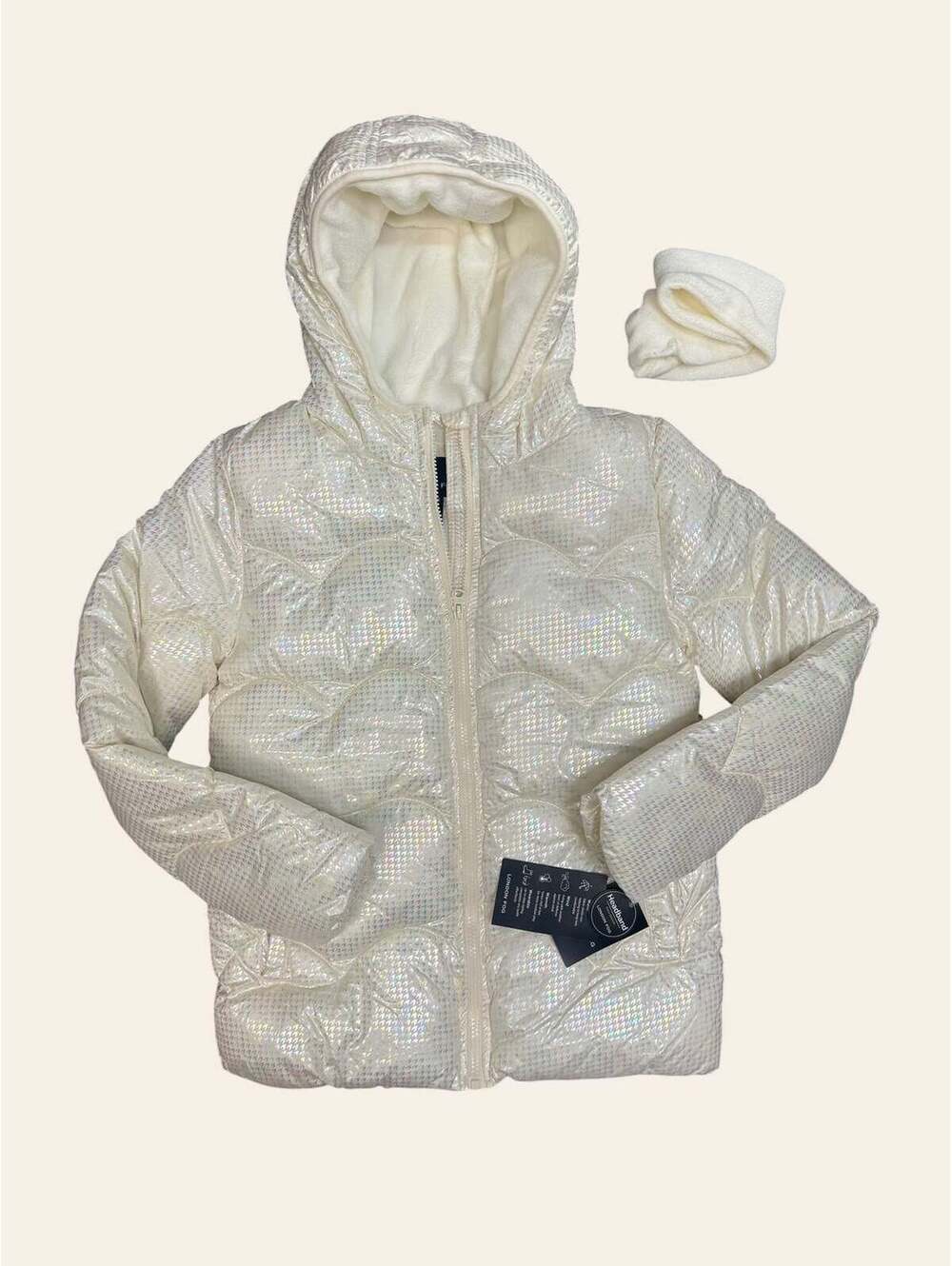 London Fog Metallic Off White Kids Coat